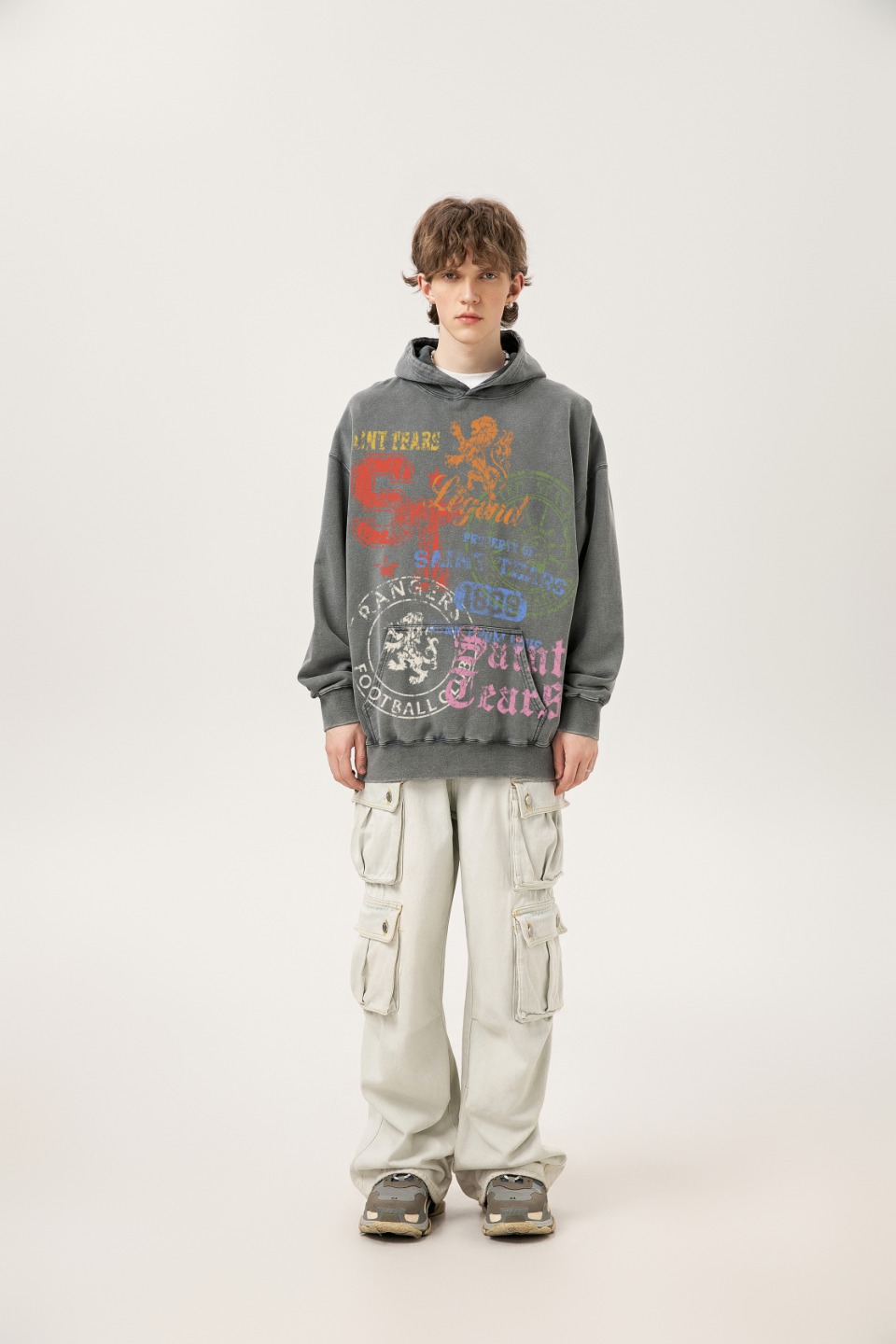 “Vintage Hoodie in Ash Wash, Saint Michael Water, 400g Salsa – Section SS WY7722” - 图片 4