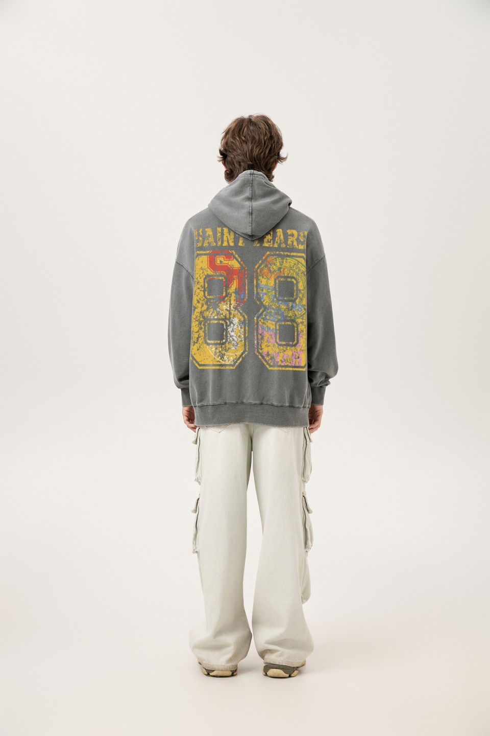 “Vintage Hoodie in Ash Wash, Saint Michael Water, 400g Salsa – Section SS WY7722” - 图片 5