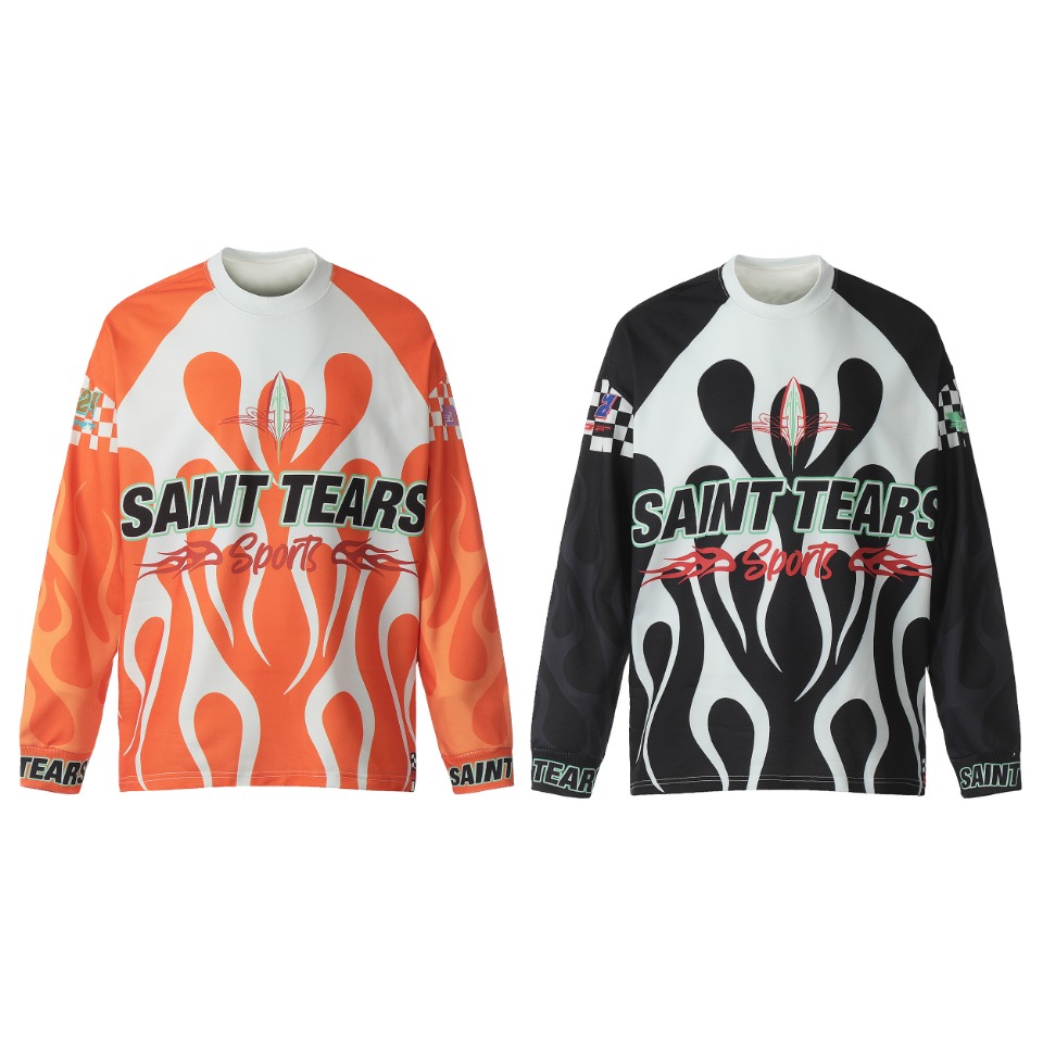 Vintage Winter T-Shirts in Black and Orange, Saint Michael Collection, Sizes M-XL