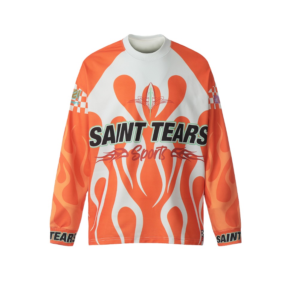 Vintage Winter T-Shirts in Black and Orange, Saint Michael Collection, Sizes M-XL - 图片 2