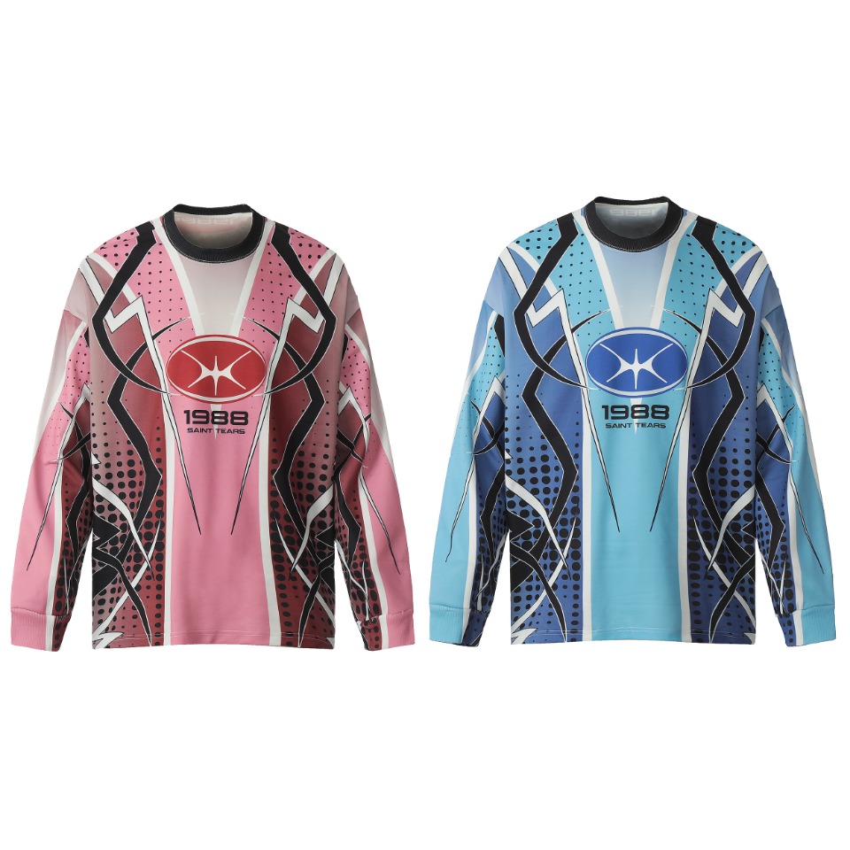 Vintage Winter T-Shirts in Blue and Pink, Saint Michael Collection, Sizes M to XL