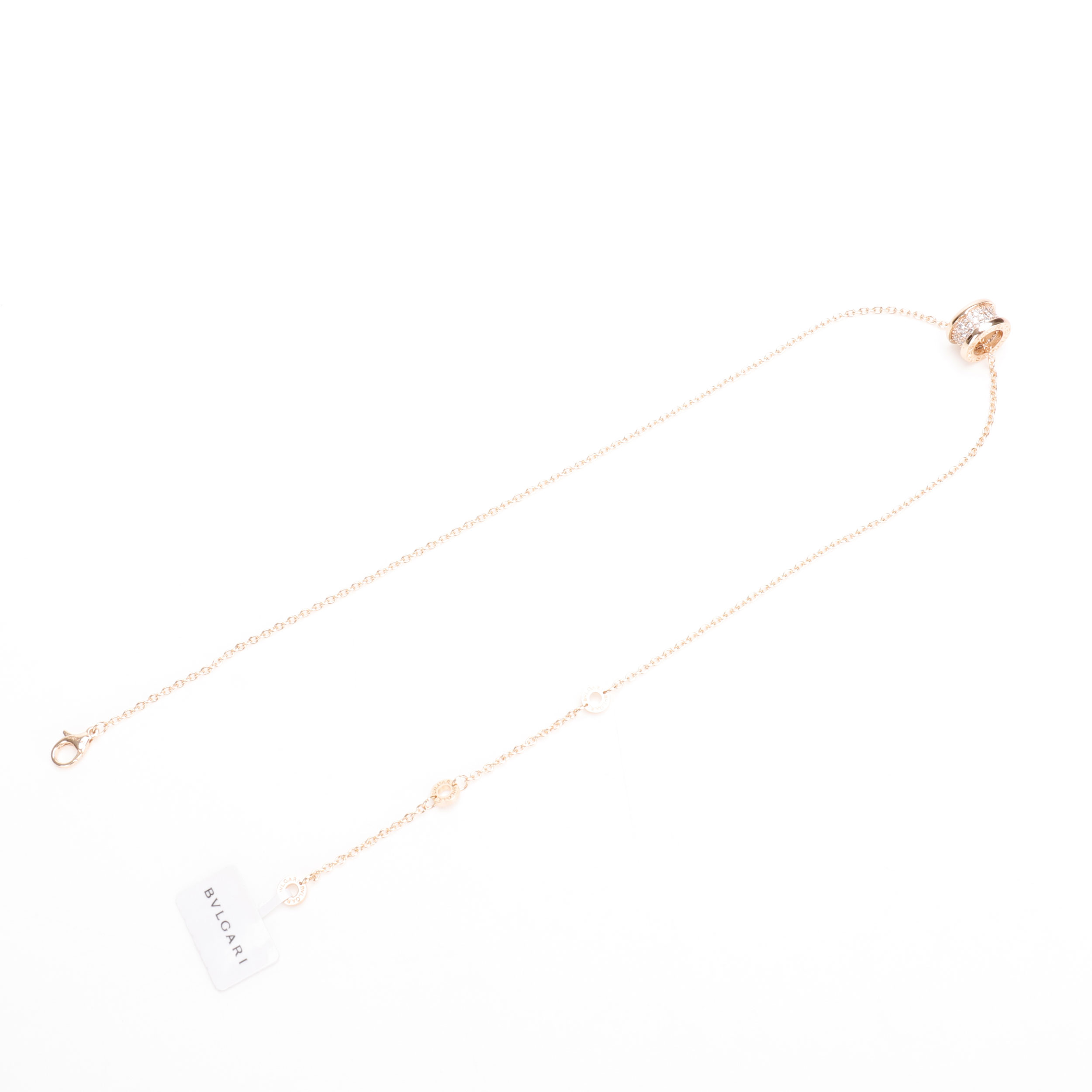 本地自取 BVLOARI宝格丽 小蛮腰玫瑰金满钻吊坠项链 18k镀金材质，明星们必备单品，国内一线五金厂代工，附全套包装，包装损坏扣除30元，谢谢谅解 Size：均码