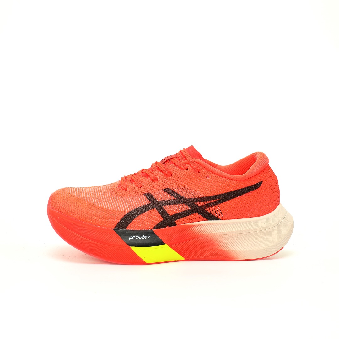 CX专供 纯原 【ASI】【新品实拍篇】升级N版#男鞋真标半码制#升级原楦开发版型#采用一体透气织绞综+压胶鞋面材质#鞋口圈柔软反绒皮材料#中底搭载FF Turbo Plus 泡棉缓震发泡工艺,支撑稳定#外置防滑耐磨大底片❗️日本专业跑鞋品牌-亚瑟士/Asics Metaspeed Sky Paris 进化版竞速马拉松巴黎系列低帮碳板竞速轻量透气缓震休闲运动跑步鞋“网织火焰红黑”1013A123-600 尺码：39 40 40.5 41.5 42 42.5 43.5 44 45 亚瑟士/ASICS全新旗舰Metaspeed Paris碳板竞速系列跑鞋正式登场，难以置信的轻，匹配不同跑者的跑步习惯，让突破PB更舒适，解锁进速新可能。 Metaspeed Edge Paris更大的碳板弯曲弧度（呈勺形几何形状）配合定制化鞋头上翘曲线，帮助跑者在启动阶段更大限度地提高控制力和平稳性，强化向前推进力。