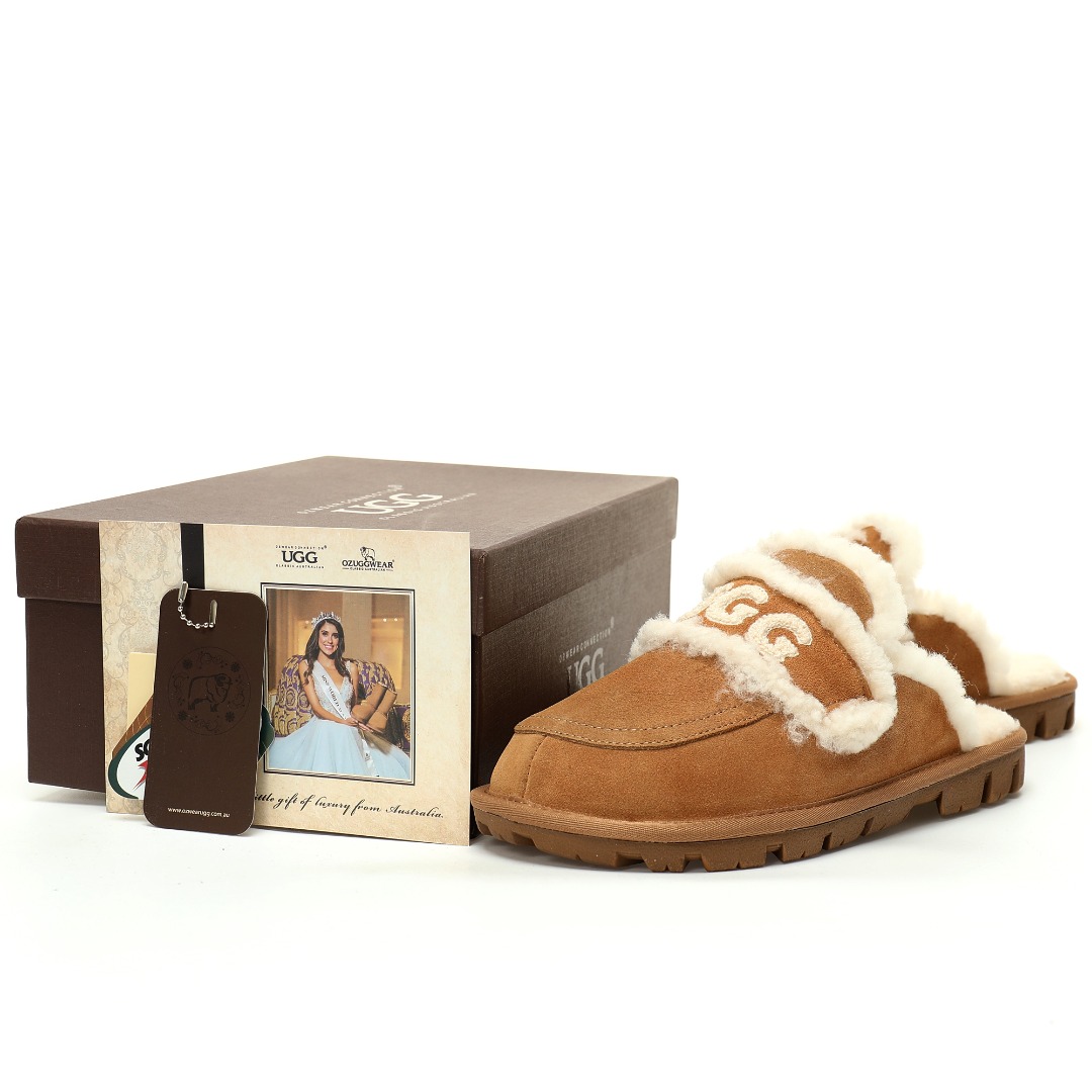 UGG W Classic Coquette Clog Slipper II 科凯特保暖露跟半拖鞋“栗子棕加绒”OB938/CHE