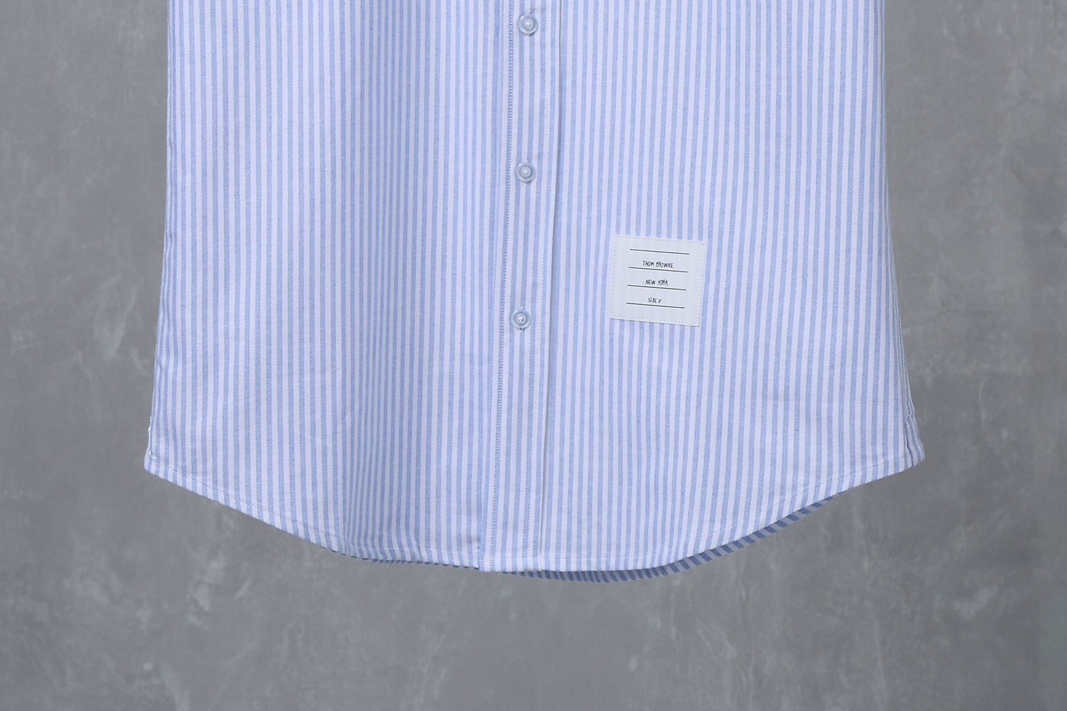 TB Thom Browne Blue Grey Striped Short-Sleeve Shirt with Double-Sleeve Belt - 图片 6