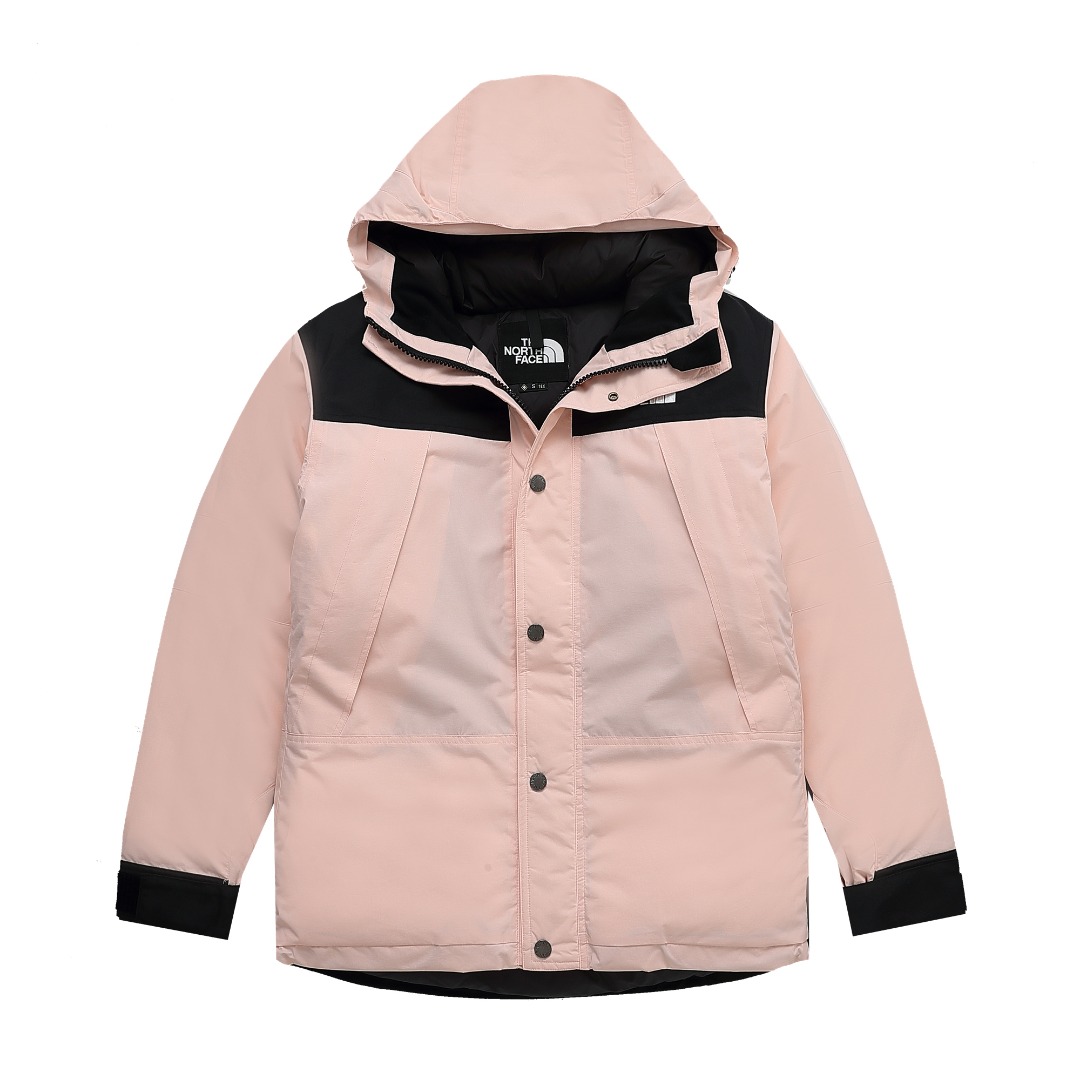 Versión superior North Face chaqueta de plumas tipo overall. Colores: blanco, rosa, negro, verde. Tallas: ver…
