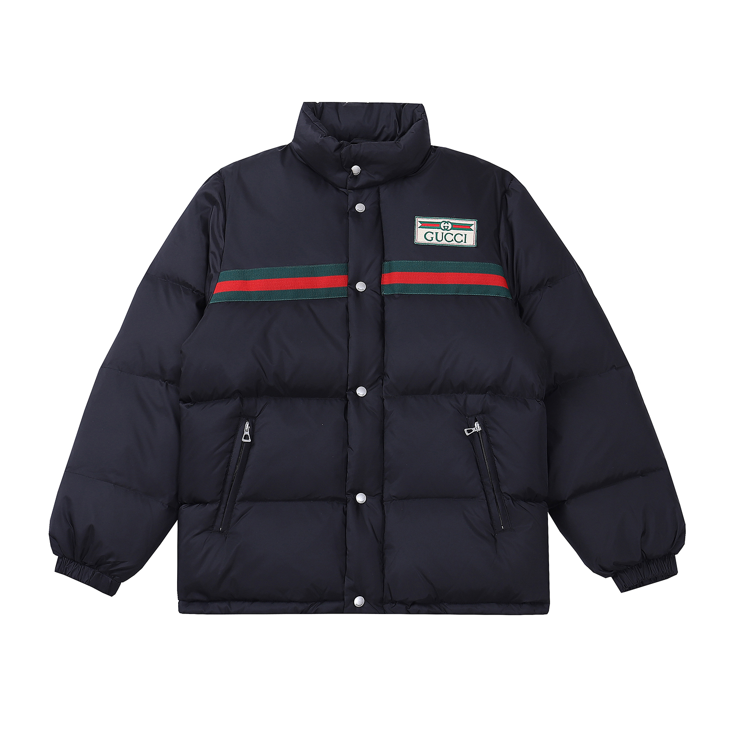 款号~~F286代购版本（黑色连袖官网一致） GUCCI 古驰SS2024 官网限定羽绒服 面料：定做原版一致面料 增加三防工艺 防风 防水 防尘 双层胆布 绝不跑绒 正品级 填充：填充物为新国标90绒 蓬松度拉满 高达380g 保暖效果…