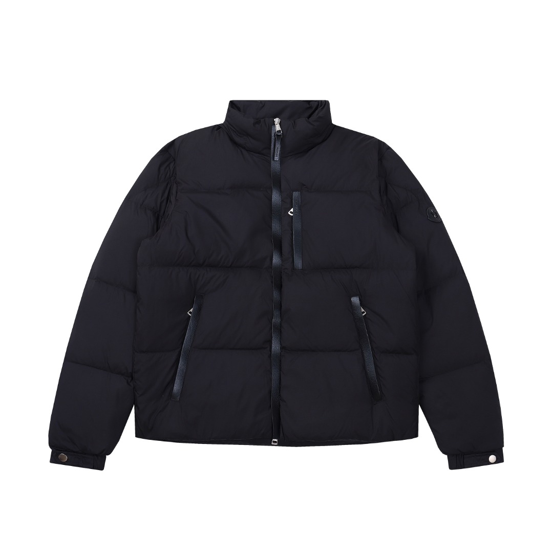 Número de modelo~~F281 versión de compra por encargo Moncler Montclair - cuello alto con cuero genuino 2024 Otoño/Invie…