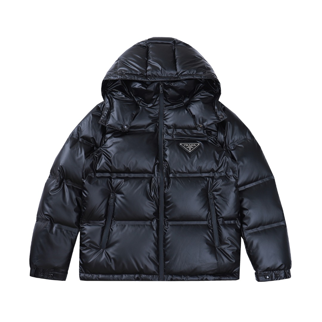 Número de estilo ~~ F289 Versión de compra PRADA con capucha 2024 ¡La última chaqueta de plumón brillante para otoño e …
