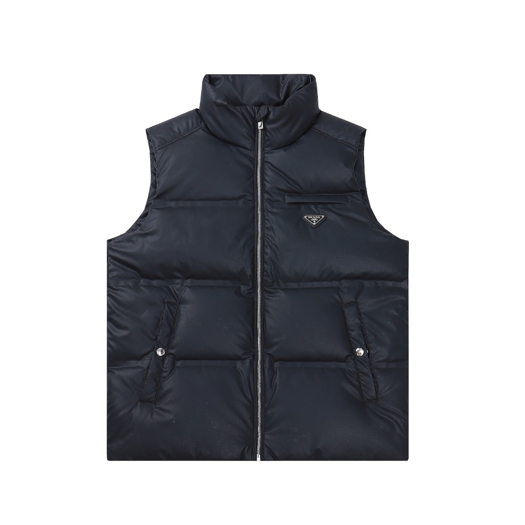 Número de estilo~~F293 Versión de compra Prada Chaleco con cuello alto de Prada ¿Qué color queda bien? Una de las fusio…