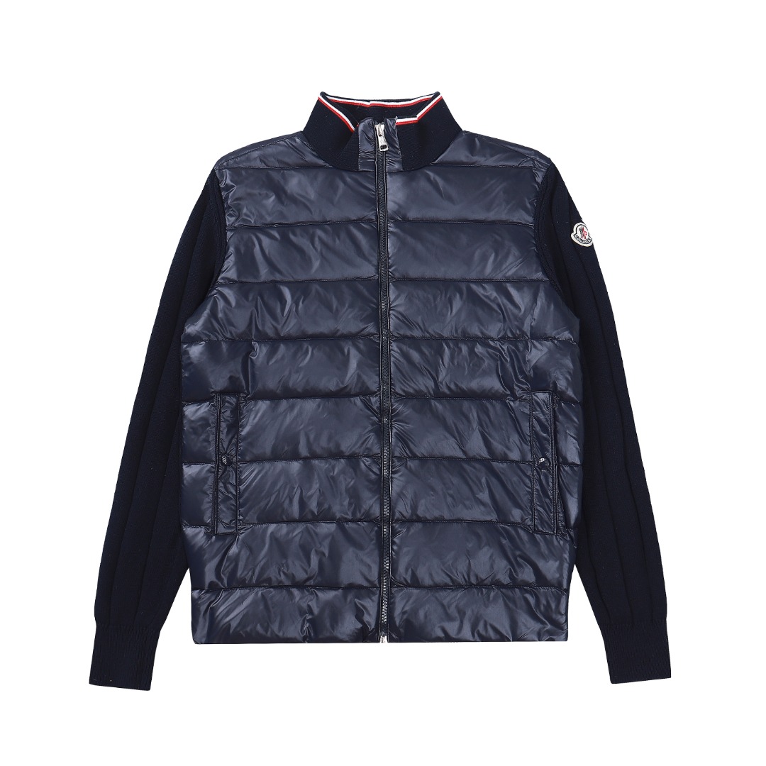 Modelo ~~F319 versión de compra por encargo Monclea Moncler cuello alto de punto combinado con plumón, cuello alto de p…