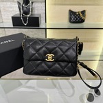 New Designer Replica
 Chanel Classic Flap Bag Cheap
 Crossbody & Shoulder Bags Black Splicing Sheepskin Weave Vintage Chains