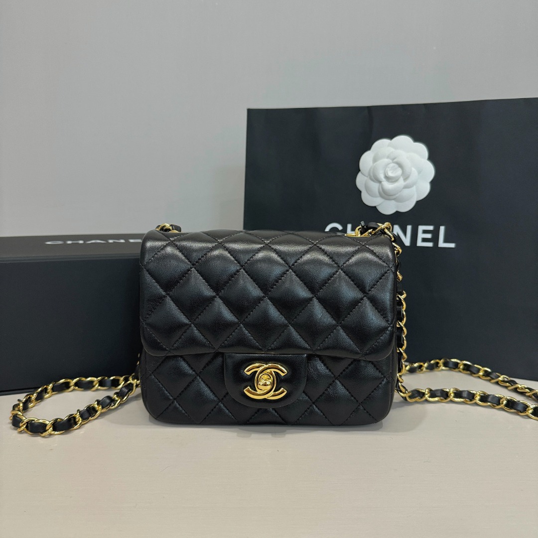 Chanel Classic Flap Bag Crossbody & Shoulder Bags from China 2023 
 Black Gold Hardware Sheepskin