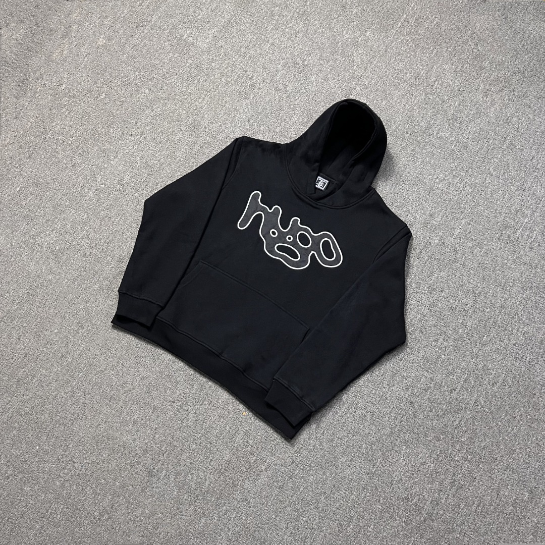 Product Overview: Black Velvet Hooded Carner Jacket in 360g Wool, Sizes S to XL