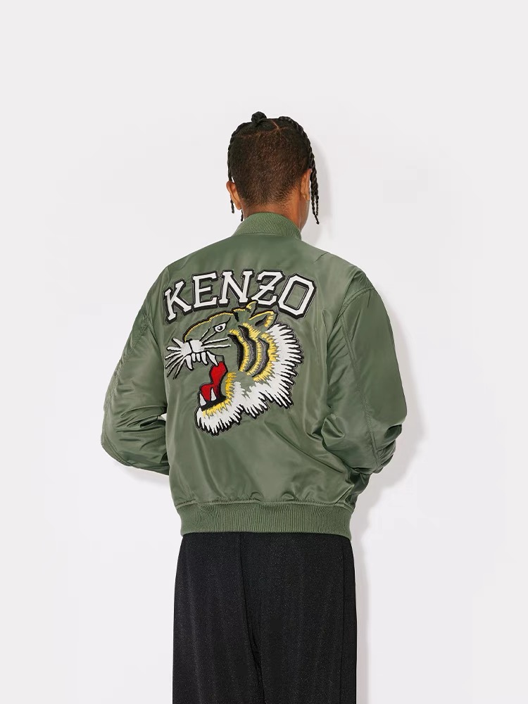 KENZO高田贤三KZ 25FW老虎头刺绣飞行服夹克外套 上身参考