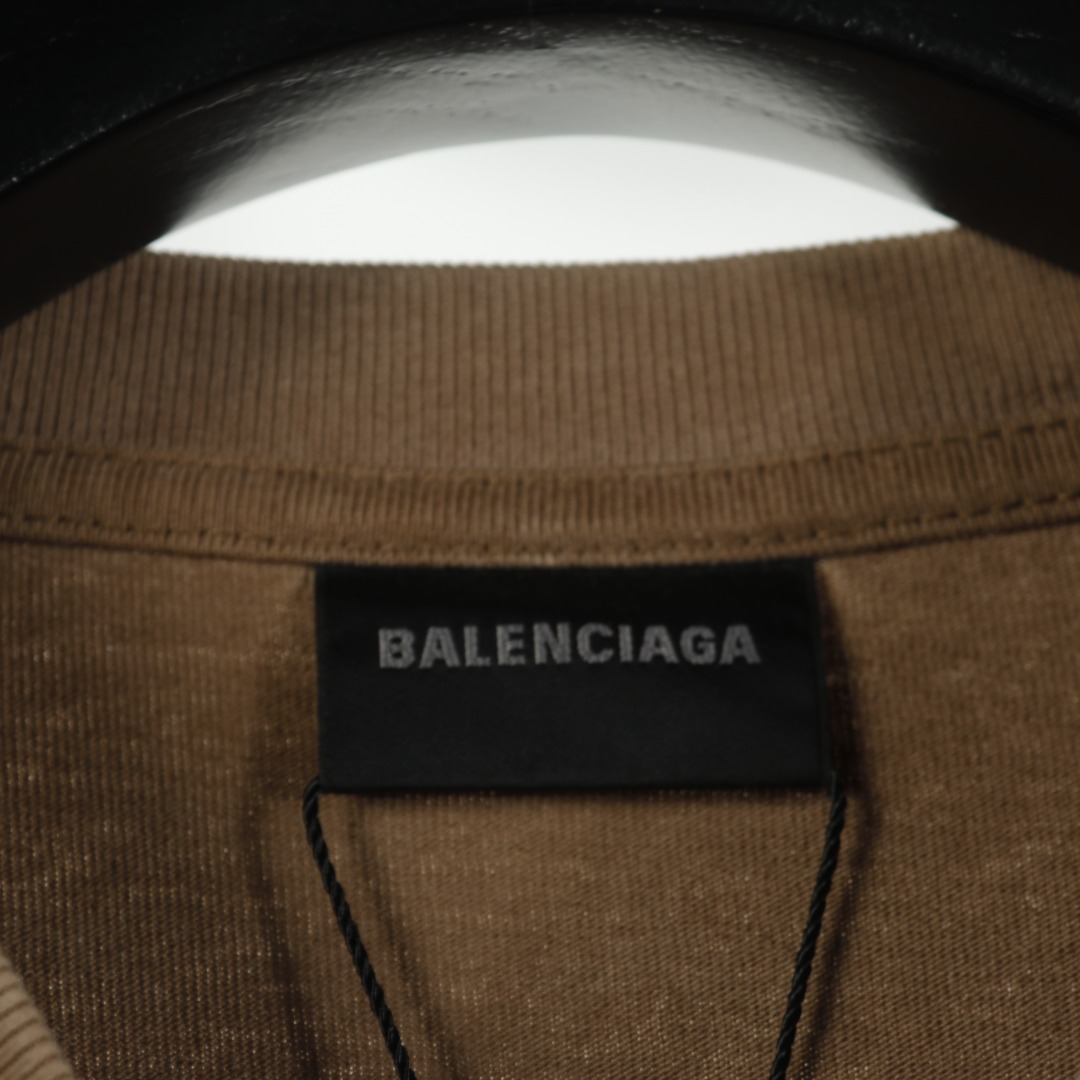 BALENCIAGA/巴黎世家BLCG 水洗泼墨梵文印花短袖T恤