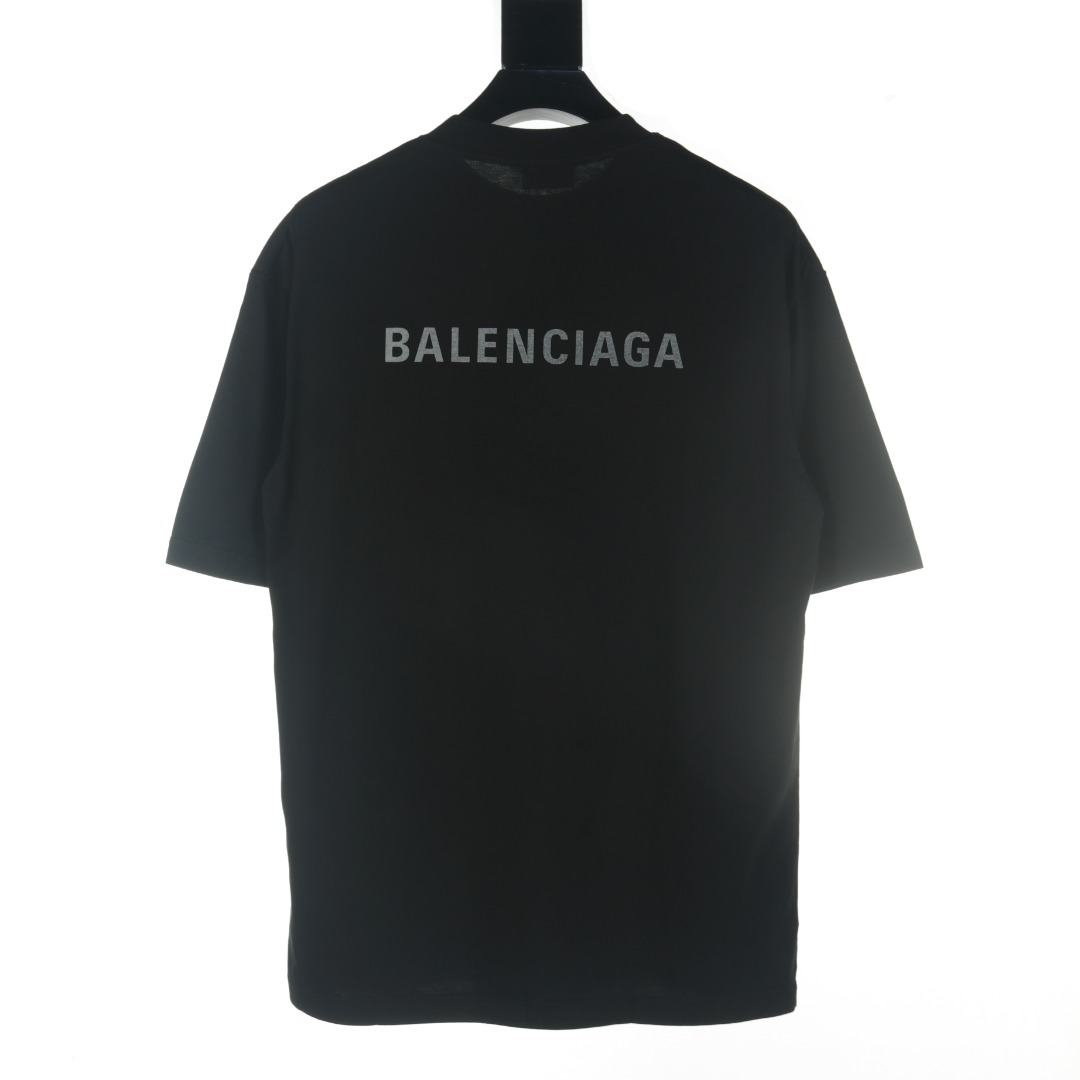 BALENCIAGA/巴黎世家BLCG TIE果冻英文印花短袖T恤