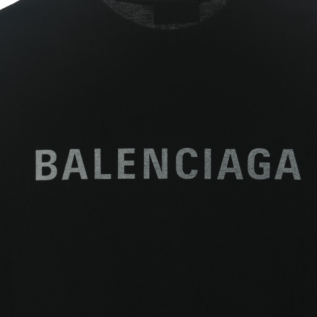 BALENCIAGA/巴黎世家BLCG TIE果冻英文印花短袖T恤