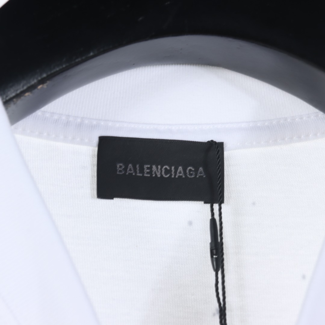 BALENCIAGA/巴黎世家BLCG 斑驳字母泼墨印花短袖T恤