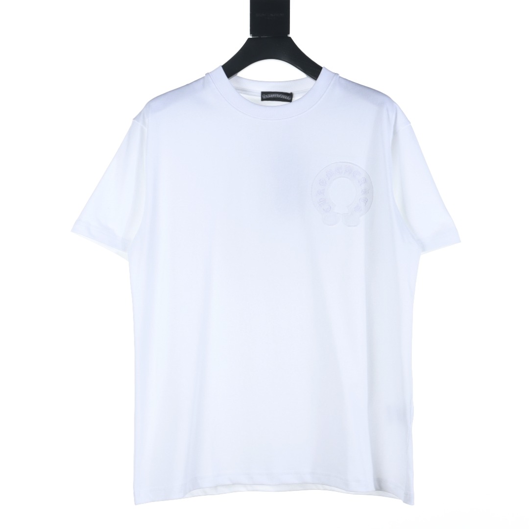 Chrome Hearts Odzież T-Shirt Czarny Biały Hafty Bawełna Kolekcja letnia Fashion Krótki rękaw