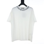 Louis Vuitton Odzież T-Shirt Czarny Biały Bawełna Fashion Krótki rękaw