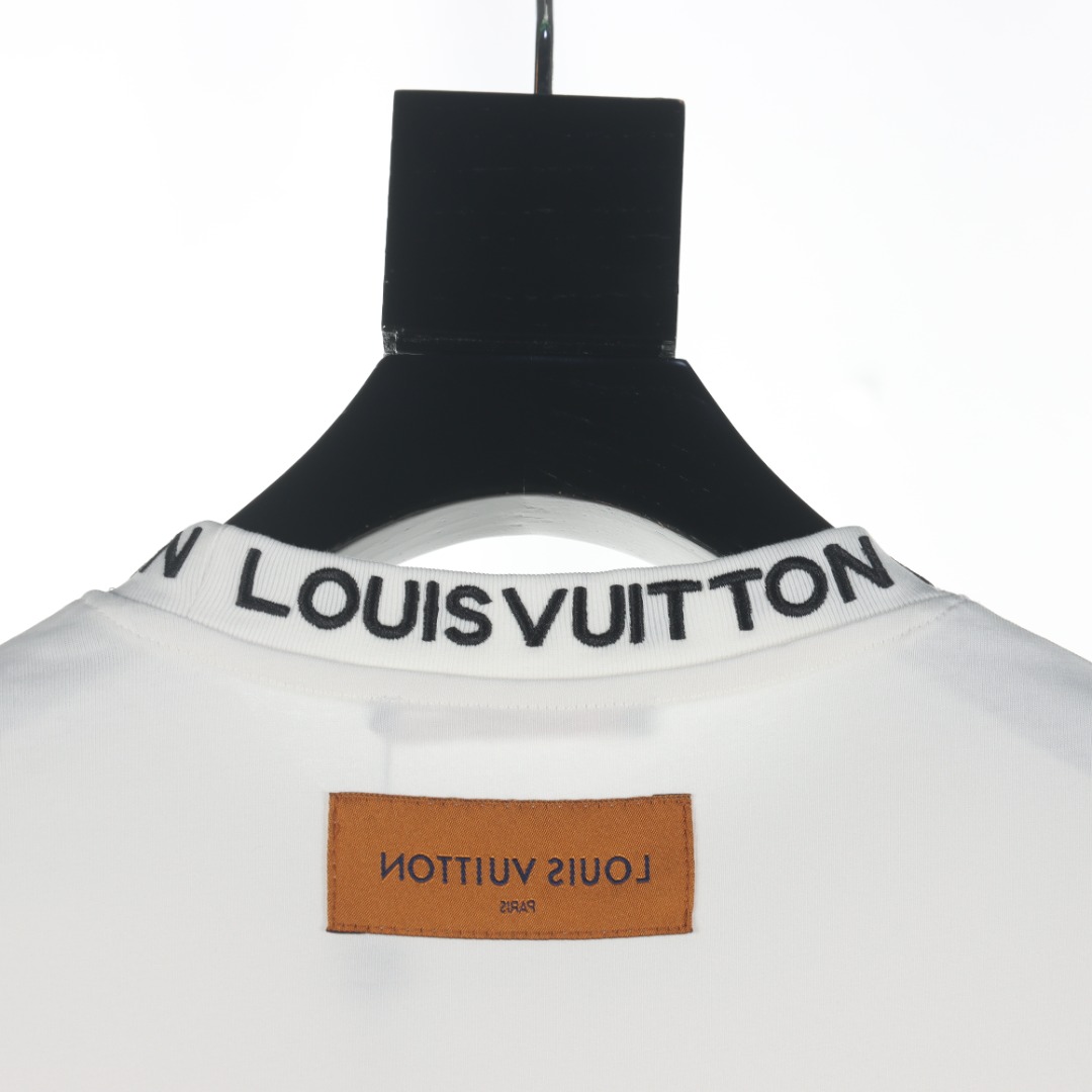 LOUIS VUITTON/路易威登LV 领口字母刺绣老花假囗袋短袖T恤