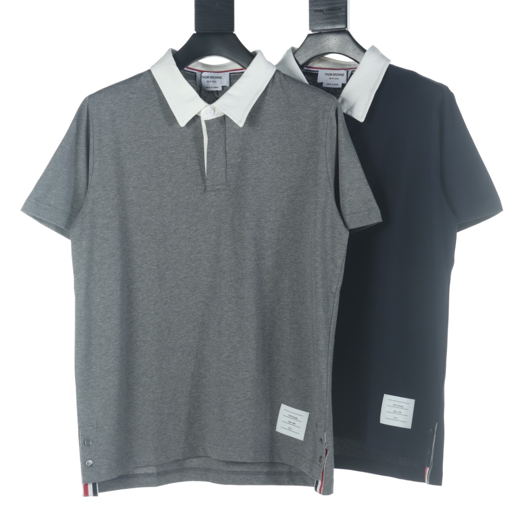 THOM BROWNE TB 24早春款 撞色领短袖POLO衫 颜色合集图