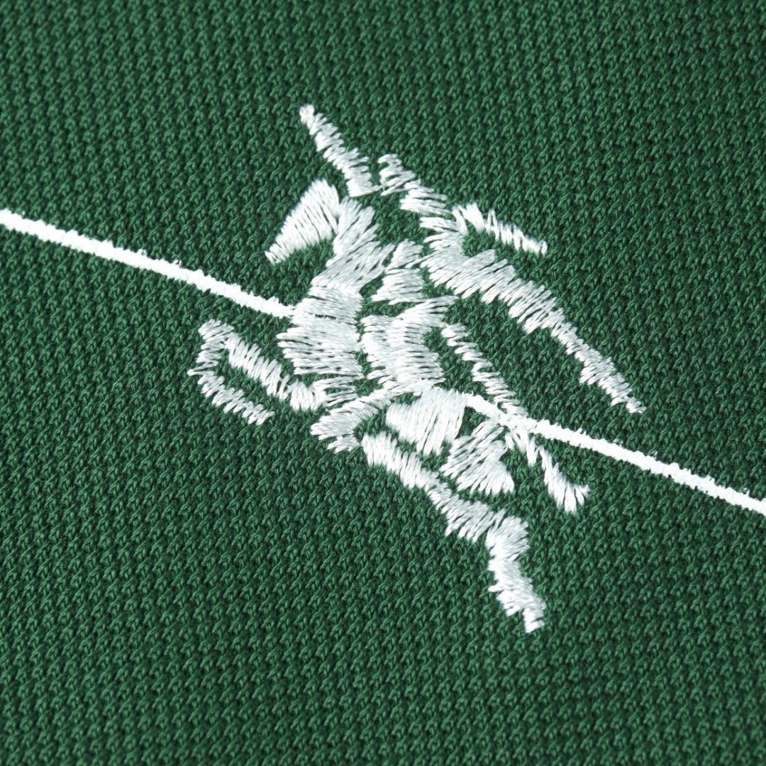 Burberry Burberry巴宝莉BBR 战马绣花半拉链横条短袖POLO衫
