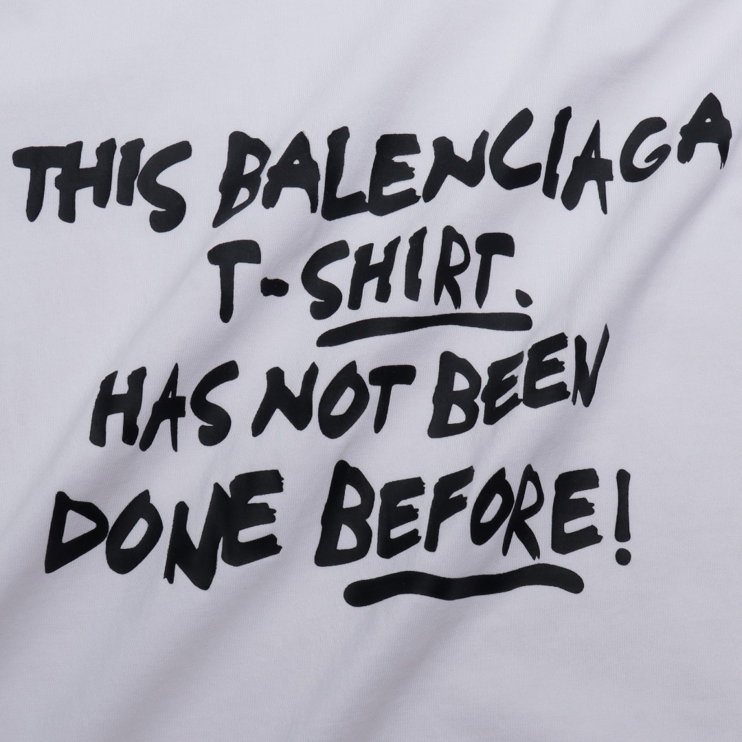 BALENCIAGA/巴黎世家BLCG 手写涂鸦字母印花短袖T恤