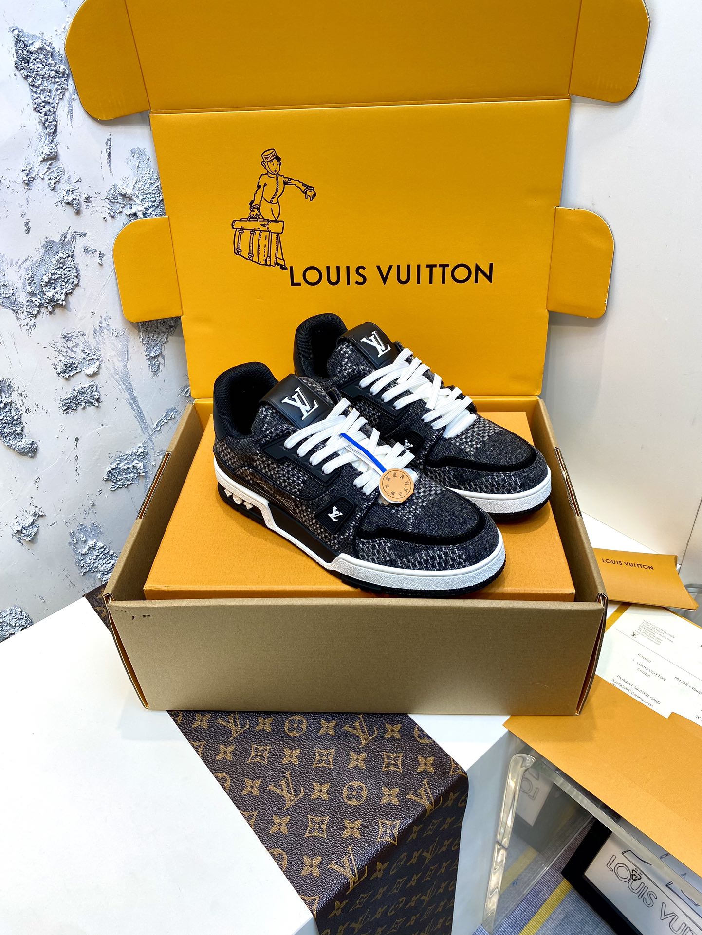 Louis Vuitton Scarpe da Skate Sneaker Unisex Donne Uomini Pelle bovina TPU Vintage Casual