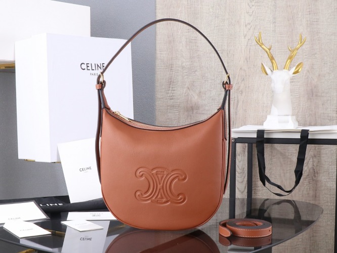Celine Heloise Triomphe Small Brown Leather Handbag 1 Celine Heloise Triomphe Small Brown Leather Handbag