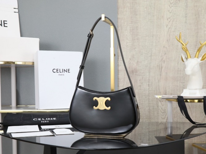 CELINE Tilly Medium Shiny Bull Leather Handbag - 2024 Spring Collection 1 CELINE Tilly Medium Shiny Bull Leather Handbag - 2024 Spring Collection
