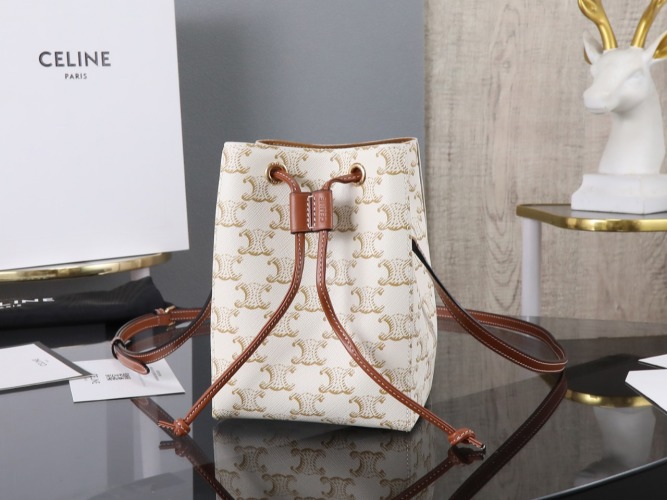 Celine Sailor Nano Bucket Bag in Triomphe Canvas and Calfskin 1 Celine Sailor Nano Bucket Bag in Triomphe Canvas and Calfskin