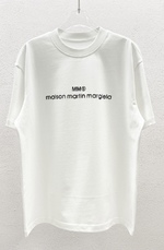 Maison Margiela Clothing T-Shirt Black White Printing Unisex Cotton Spring/Summer Collection