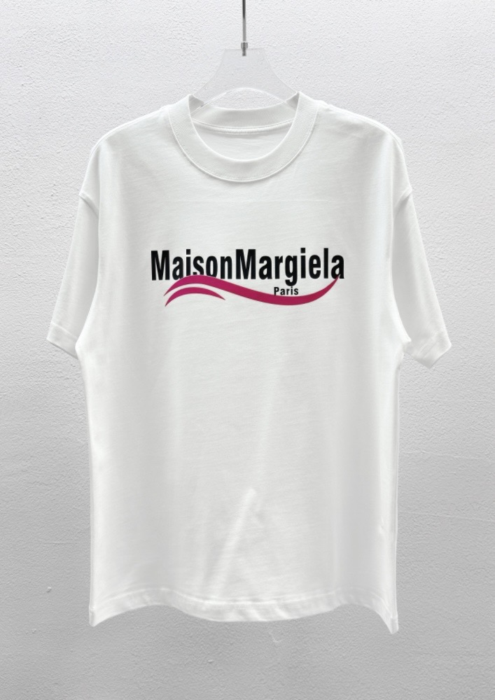 Maison Margiela Kleding T-Shirt Zwart Wit Katoen Korte mouw