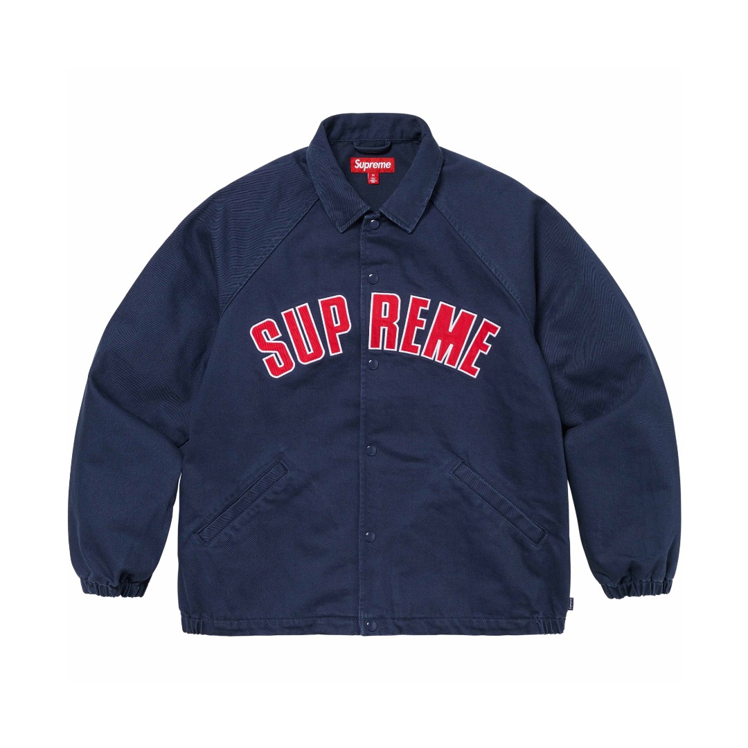 Supreme 24s CACKED COACHES JACKET: Premium Cotton, Embroidered, Black/Bolange, S-XL - 图片 3