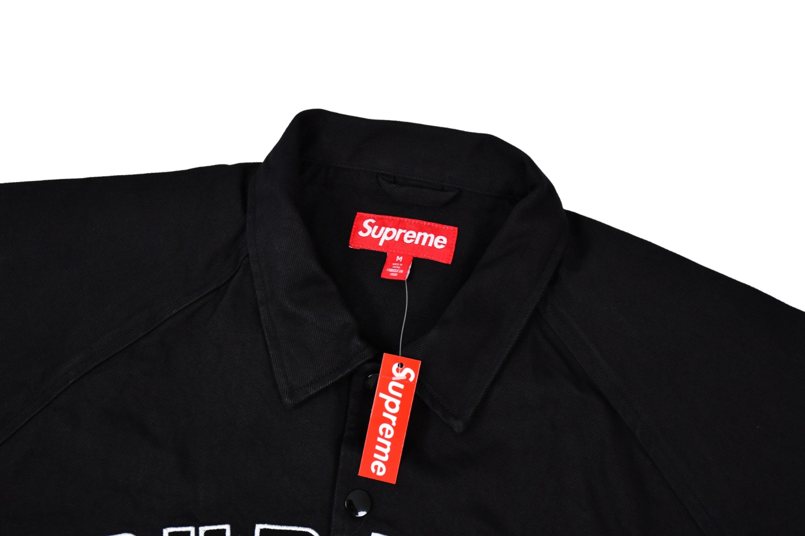 Supreme 24s CACKED COACHES JACKET: Premium Cotton, Embroidered, Black/Bolange, S-XL - 图片 5