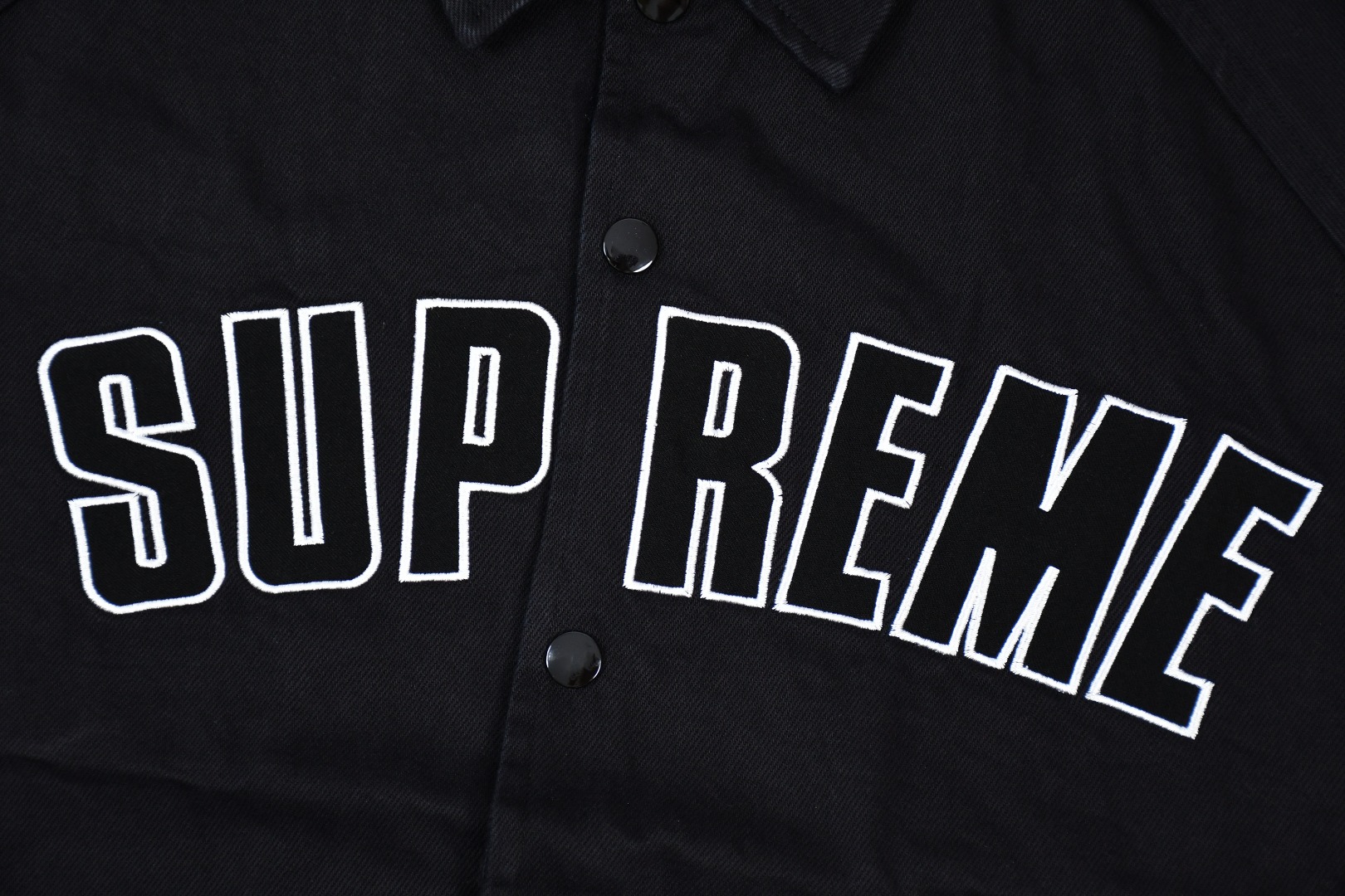 Supreme 24s CACKED COACHES JACKET: Premium Cotton, Embroidered, Black/Bolange, S-XL - 图片 7
