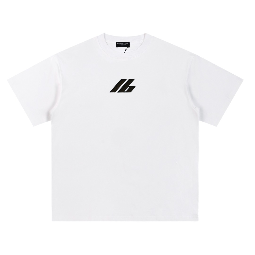 P105 Camiseta nueva Ba*le*nci#aga, estampado de placa gruesa de la marca, trabajo pesado, proceso de lavado a la piedra…