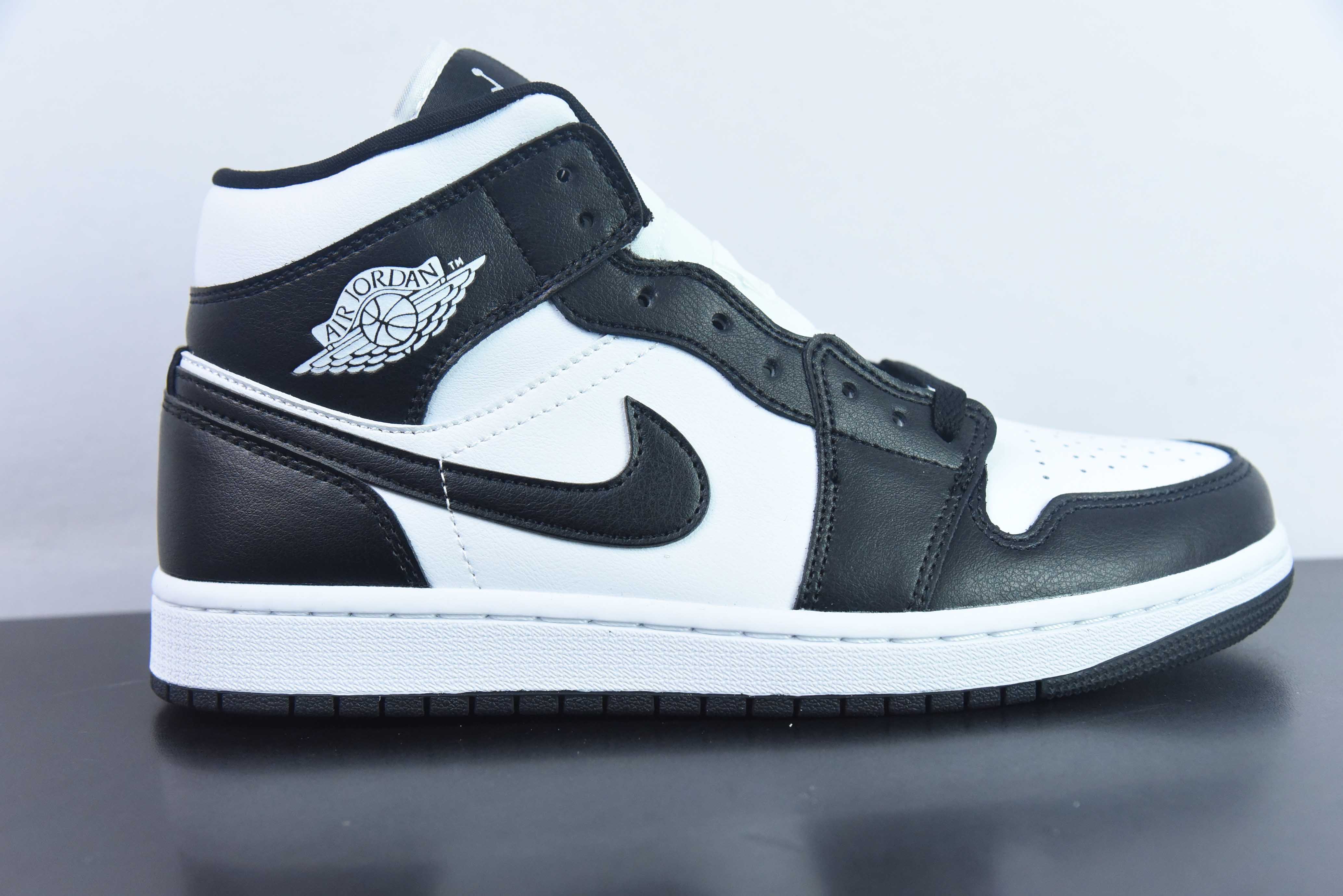 QBN75029730 NK Air Jordan AJ1 Mid AJ1乔1中帮文化篮球鞋 男鞋8孔 货号：DV0991-101 黑白熊猫 Size：36-46