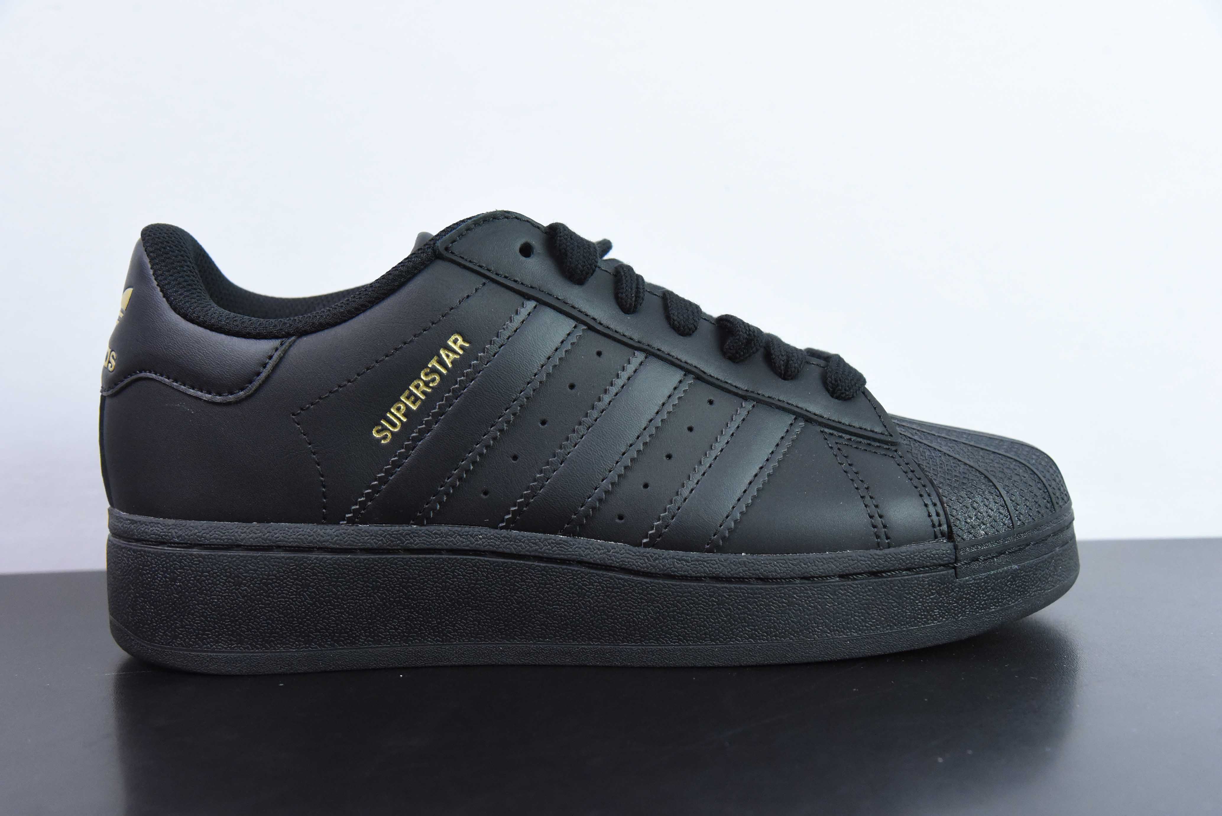 [Adidas Originals Series]AD Originals Superstar XLG Black Gold Platform Classi