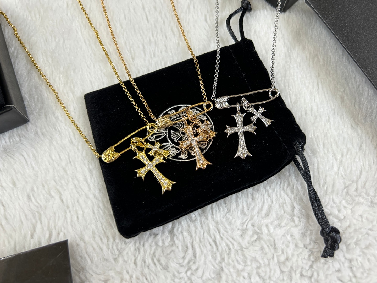 Chrome Hearts ожерелье с крестом, цельное, крестообразная вставка, винтажный состаренный, готический стиль — высшее качество