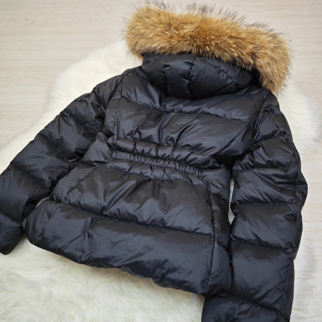 Top Moncler women's down jacket with fur hood, autumn-winter new style. Sizes: 1234-Big cat