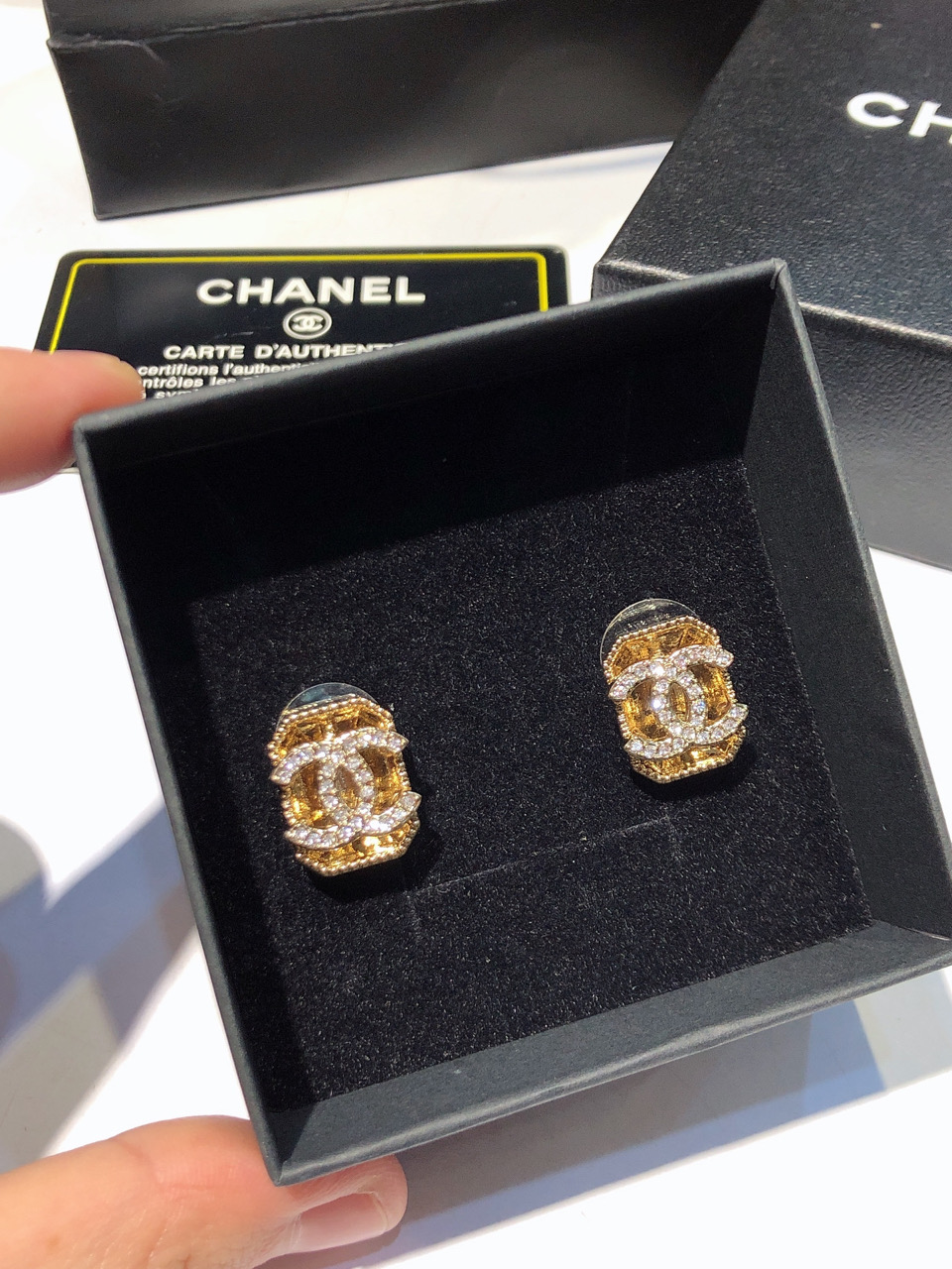 Chanel Jewelry Earring Gold Yellow Openwork