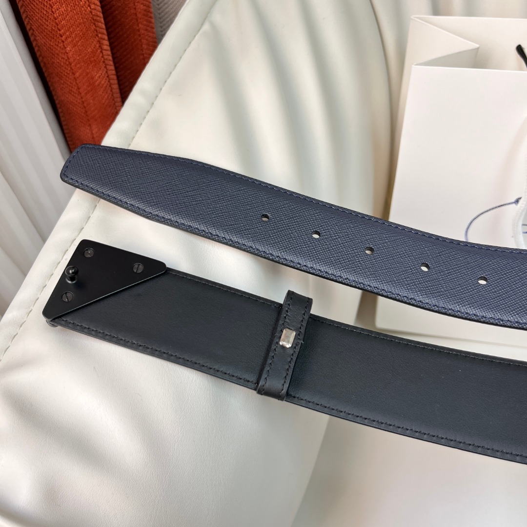 Prada Men's Leather Belt with Triangle Logo Buckle, 4.0 cm Wide 6 o 1hqhacbg5gt61h8f7t61v89l2r26
