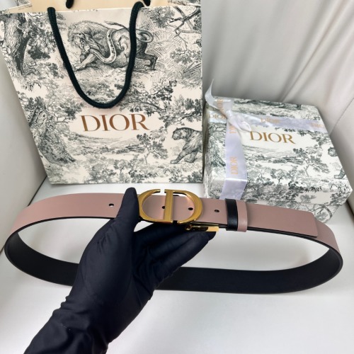 Dior 3.0cm Reversible Belt with CD Buckle in Smooth Calfskin Leather 1 Dior 3.0cm Reversible Belt with CD Buckle in Smooth Calfskin Leather