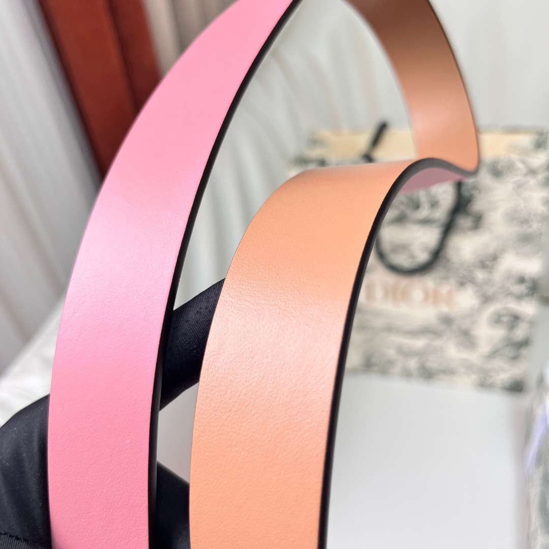 DIOR 3.0cm Reversible Belt - Pink Smooth Calfskin with Gold CD Buckle 7 o 1i0q828ir1oo33tlo8v5bcdj3p