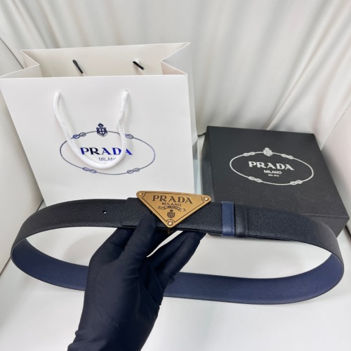 Prada Cinturón de Piel con Hebilla Triangular para Hombre y Mujer 1 Prada Cinturón de Piel con Hebilla Triangular para Hombre y Mujer