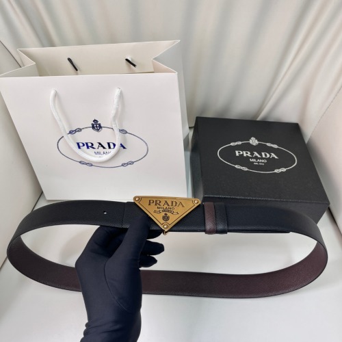 Prada Dames Riem met Driehoek Logo - Stijlvol en Modern Accessoire 1 Prada Dames Riem met Driehoek Logo - Stijlvol en Modern Accessoire