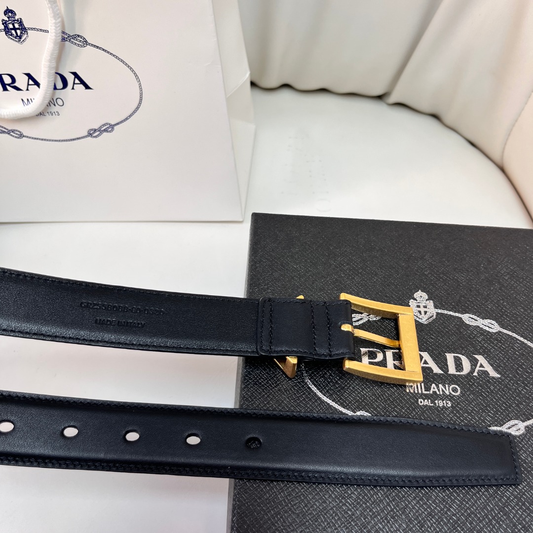 Prada Smooth Leather Belt with Triangle Logo - Elegant & Versatile 6 o 1i3cjt4id1l6fc5lin4id2nd3o